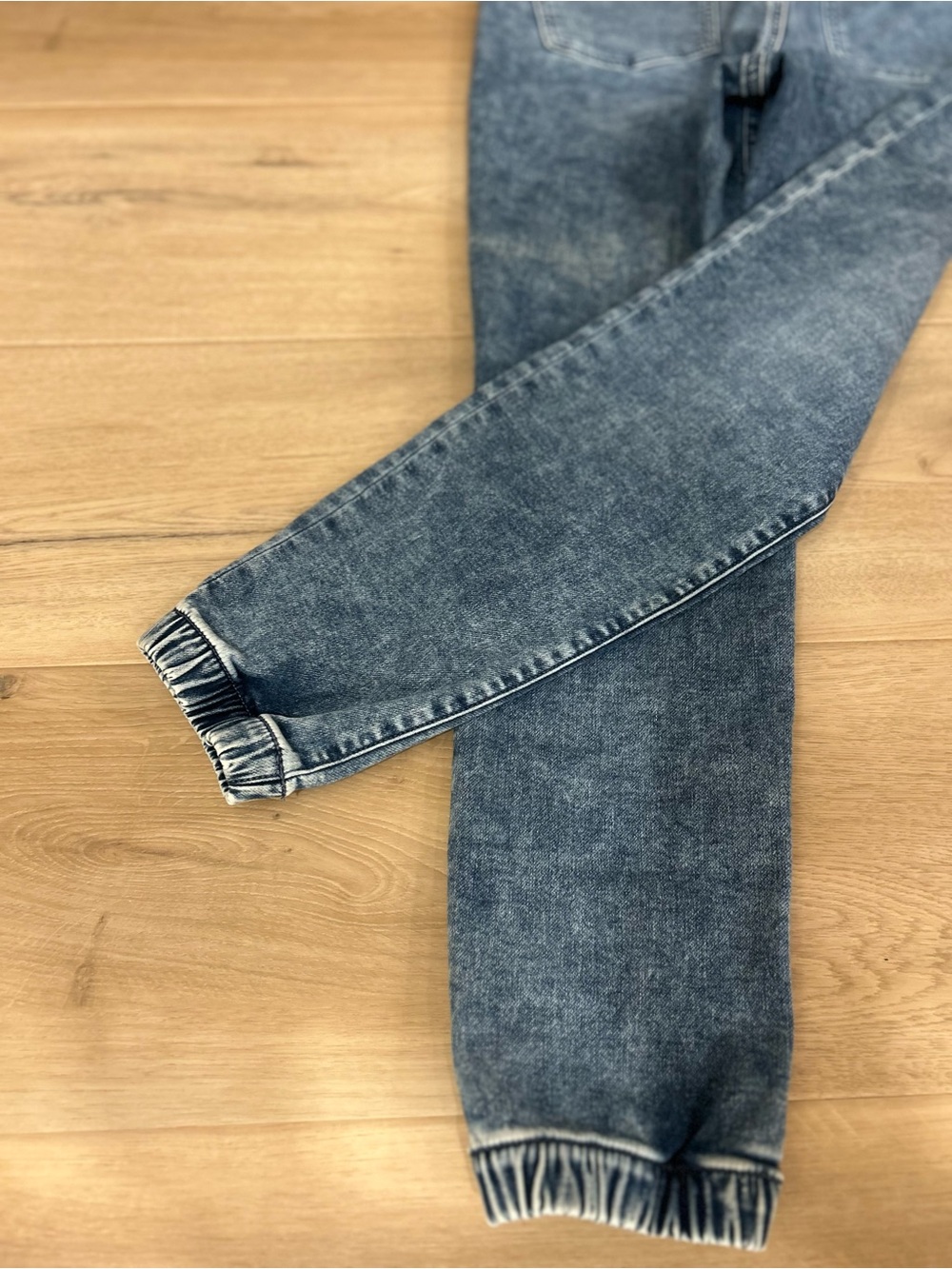 American Eagle Denim Jogger Jeans Women’s 12 Blue Stretch Elastic Waist Tapered - Picture 6 of 7